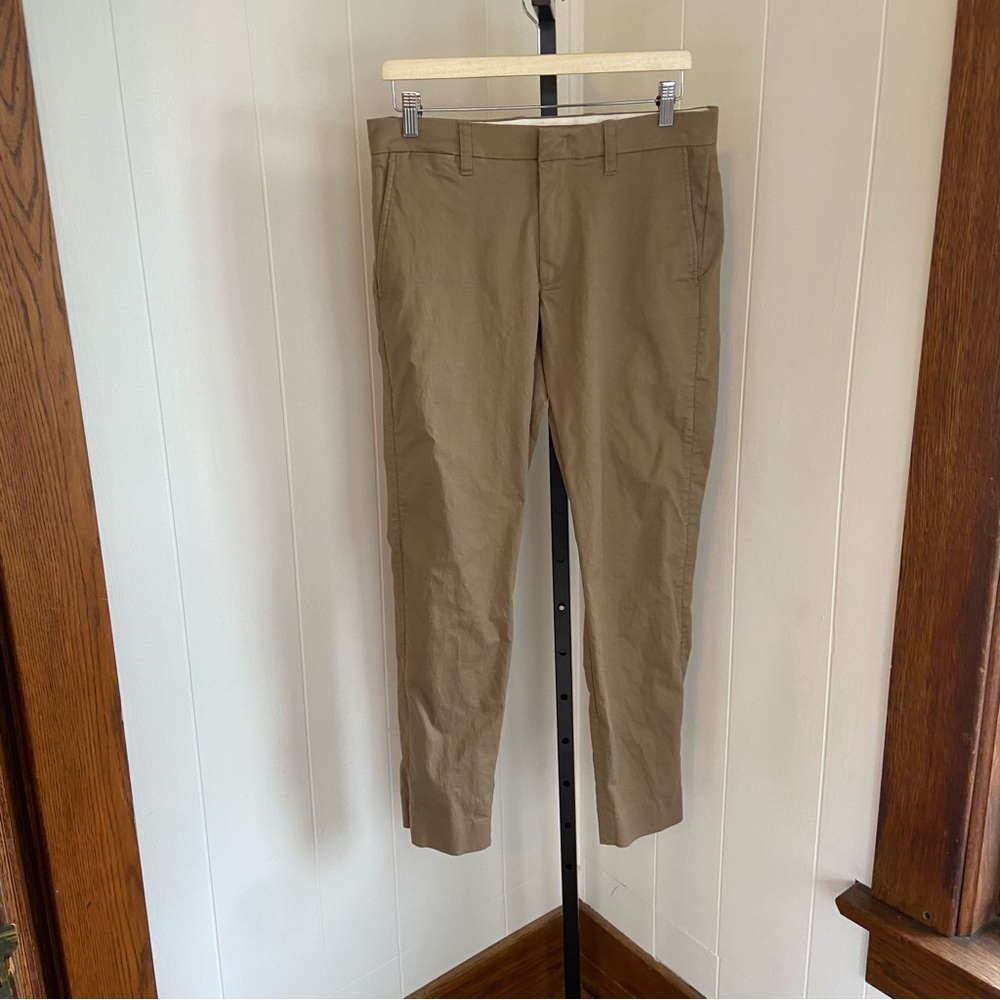 Vince Griffith Slim Fit Preppy Beige Designer Flat Front Chino Pants Men 31x30.5 - Picture 2 of 10